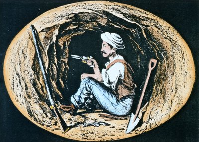 Sapper britânico armado com Colt Revolver espera na minha para que o contra-sapper inimigo se rompa de Clifford Henry Mecham