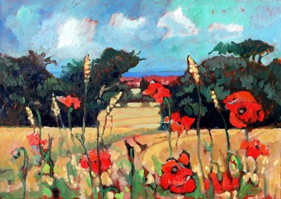 Kent Papoilas, 2007 (acrílico sobre tela) de Clive Metcalfe
