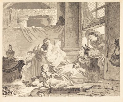 A família do agricultor de Clément Pierre Marillier after Jean Honoré Fragonard