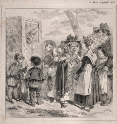 Vejo você minha querida! são os policiais que jogam esses polichinéis por lá, para desviar ..., 1840. de Clémente Pruche