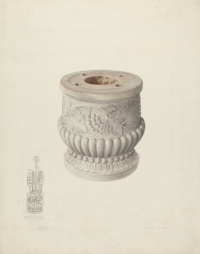 Urna de Pedra Esculpida de Clyde L. Cheney