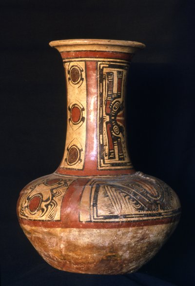 Jarra com gargalo alto, fase Early Cocle, 700-800 dC (cerâmica) de Cocle Culture