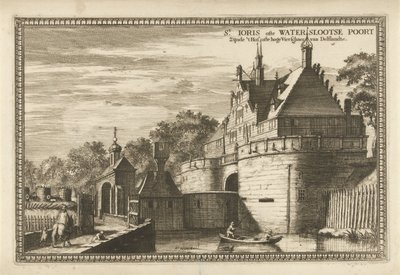 Vista de Waterslootse Poort em Delft
St. Ioris ou Waterslootse Poort sendo o Tribunal ou Supremo Tribunal de Delflandt (título sobre o objecto) de Coenraet Decker (attributed to)