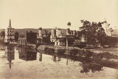 Tanque e Templos em Bunshunkuree, c. 1857 de Col. Thomas Biggs