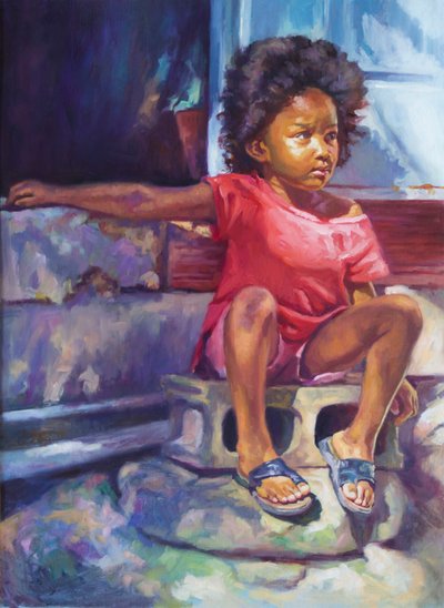 Cabelo solto, 2021 (óleo sobre linho) de Colin Bootman