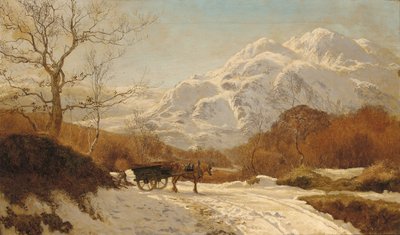 Recolhendo madeira em uma paisagem alpina de Colin Hunter
