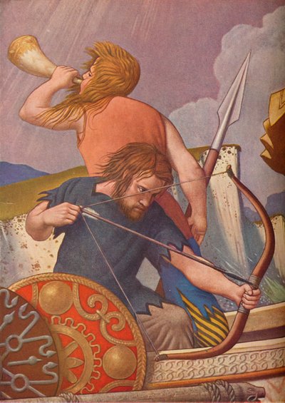 Navios do rei Alfreds derrotam os dinamarqueses 877, 1925-1927 de Colin Unwin Gill