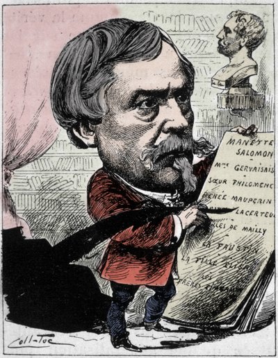 Desenho animado representando o escritor Edmond de Goncourt (1822-1896) de "The Men of Today" Drawing by Coll-Toc (Collignon e Tocqueville). 1892 de Coll Toc