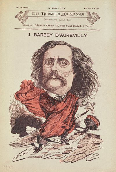 Jules Barbey d&39;Aurevilly (1808-1889) da capa de &39;Men of Today&39; de Coll Toc