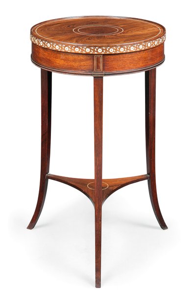 Mesa ocasional incrustada vitoriana, c.1880 (jacarandá e marfim) de Collinson and Lock