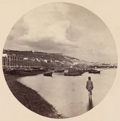 A Chiaia e Santo Elmo da Mergellina, Nápoles,c. 1863 (foto) de Colonel Stuart-Wortley