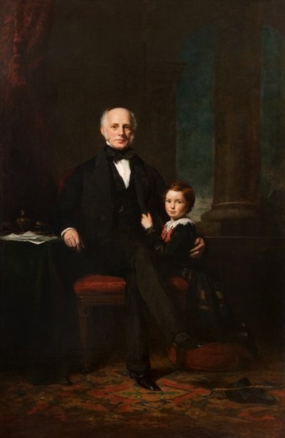 William Forbes de Castleton e seu filho William, c.1855 (óleo sobre tela) de Colvin Smith