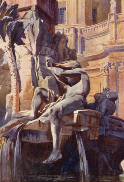 A, chafariz, de, piazza navona, roma de Commendator Formilli