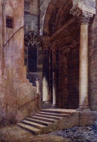 A porta lateral da Catedral de S Lorenzo, Gênova de Commendator Formilli