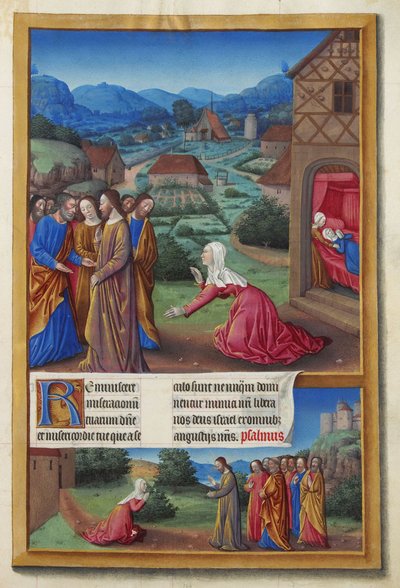 Les Très Riches Heures du Duc de Berry, Folio 164r - A Mulher Cananéia de Condé Museum