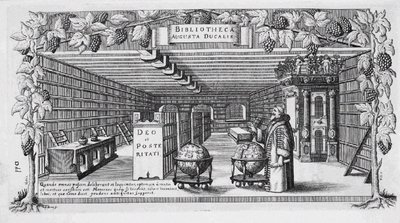 August von Brunswick-Lüneburg na sua biblioteca, 1650 de Conrad Buno