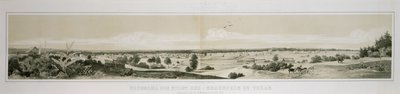 Panorama da cidade de Neu-Braunfels, no Texas, tirado do lado sudoeste no verão de 1847 de Conrad Caspar (after) Rordorf