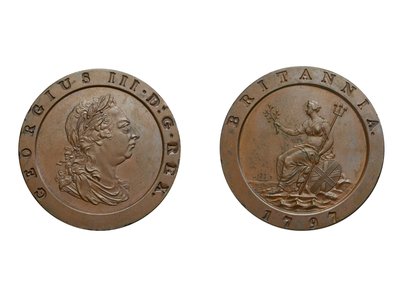 Twopence de Cartwheel, 1797 (bronze) de Conrad Heinrich Küchler