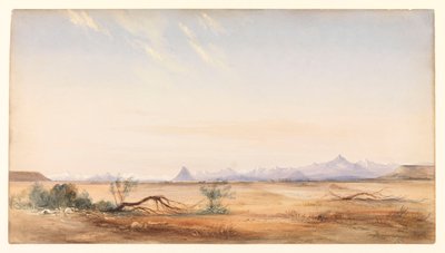 Cordilheira dos Andes, vista da Planície do Mistério, perto de Santa Cruz, c.1878 (aguarela) de Conrad Martens