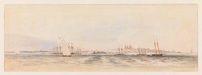 Porto de Montevidéu, c.1878 (aguarela) de Conrad Martens