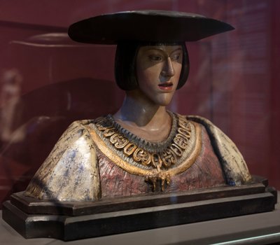 Busto de Carlos V. Conrad Meit (?). 1520-1530 (terracota e madeira) de Conrat Meit