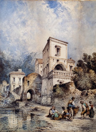 Vista de Amalfi (aquarela) de Consalvo Carelli