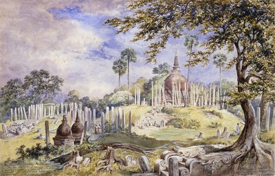 O Thuparama Dagoba em Anuradhapura, Sri Lanka, 1873 de Constance Frederica Gordon Cumming