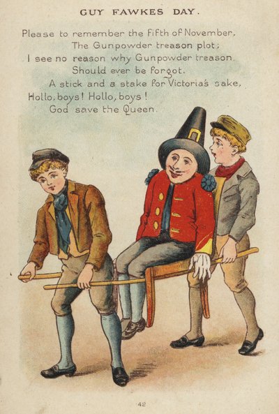 Rima de berçário: Dia de Guy Fawkes (chromolitho) de Constance Haslewood