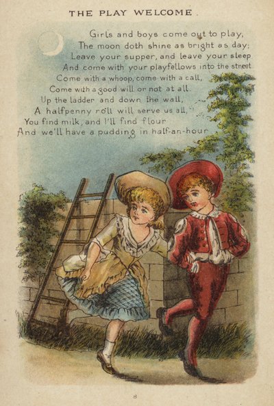Rima de berçário: The Play Welcome (chromolitho) de Constance Haslewood