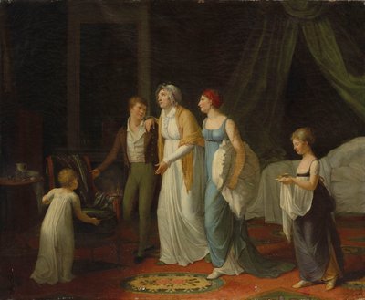 Uma mãe convalescente cuidada por seus filhos (óleo sobre tela) de Constance Marie Charpentier