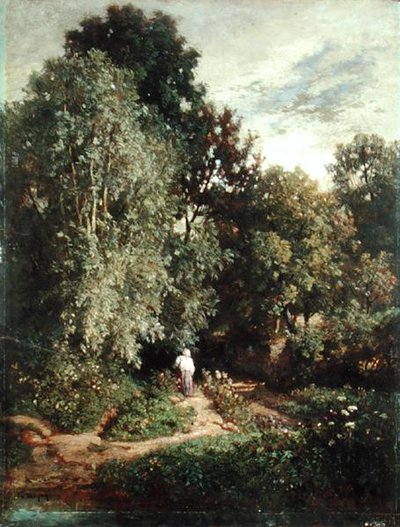 Caminho em uma Pequena Madeira, início da década de 1860 (óleo sobre tela) de Constant Emile Troyon