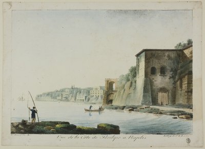Vista da linha costeira de Posilipo em Nápoles, de Views of Italy de Constant Bourgeois