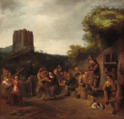 Convivência Perto da Pousada, início da década de 1650. de Constantijn van Renesse