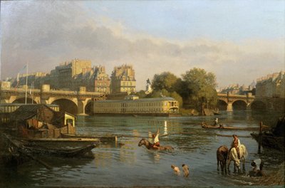 Pont Neuf e Ile de la Cite, Paris ... de Constantin Emile Meunier
