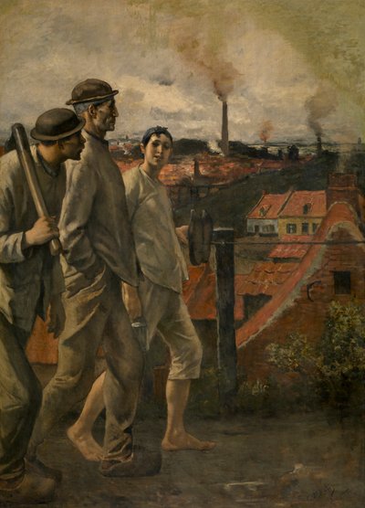Regresso da Mina (óleo sobre tela) de Constantin Emile Meunier