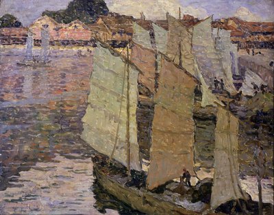 Barcos (óleo sobre tela) de Constantin Font