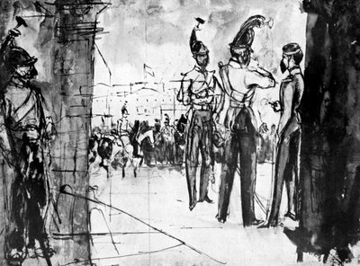 Grupo de soldados, 1930. de Constantin Guys
