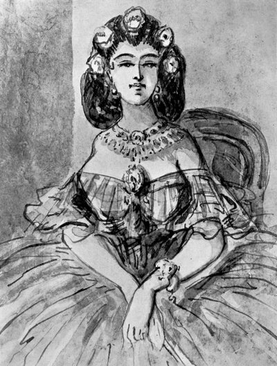 Retrato de uma senhora, século XIX, 1930 de Constantin Guys