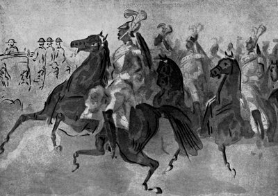 A escolta dos Cuirassiers, século XIX, 1930. de Constantin Guys