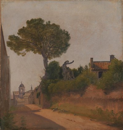 Uma rua em Roma. beco de terra de Constantin Hansen
