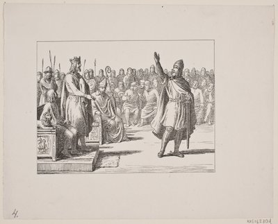 Ilustração para Svend Grundtvig, "Marsk Stig: canção folclórica dinamarquesa do século 13", 1861 de Constantin Hansen