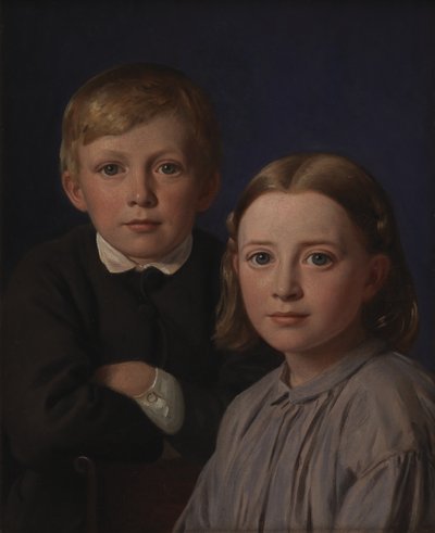 Jens Simmelkær Asmussen e Katrine Asmussen quando crianças de Constantin Hansen