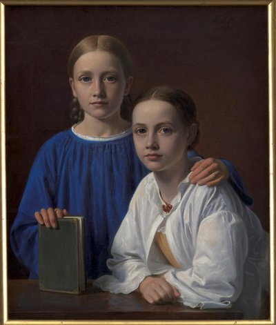 Meta Magdalene Hammerich e a filha do artista Kristiane Konstantin Hansen de Constantin Hansen