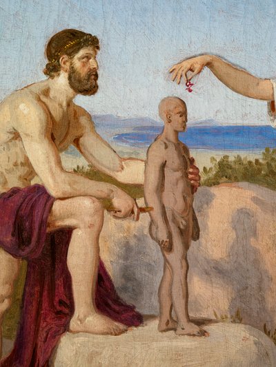 Prometeu moldando o Homem de Barro de Constantin Hansen