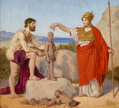 Prometeu moldando o Homem de Barro de Constantin Hansen