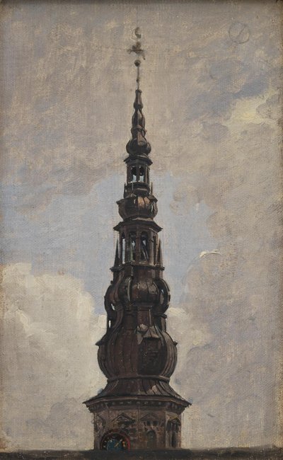 O Grande Pináculo do Castelo de Kronborg. Estudar de Constantin Hansen