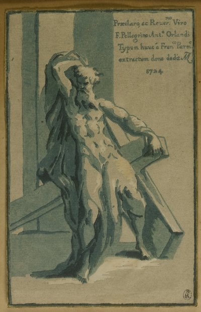 Santo André sentado na sua cruz de Conte Antonio Maria Zanetti the Elder