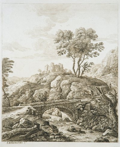 Paisagem com castelo (gravura sobre papel) de Copplestone Warre Bamfylde