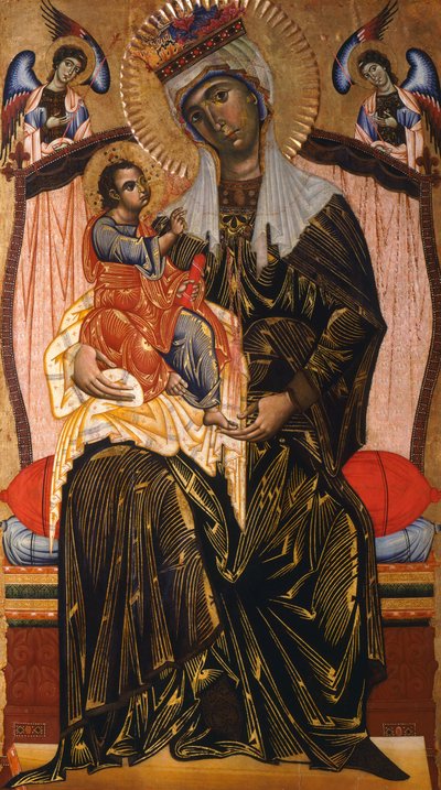 Madonna e Criança, por Coppo di Marcovaldo (ca. 1220-após 1276) de Coppo di Marcovaldo