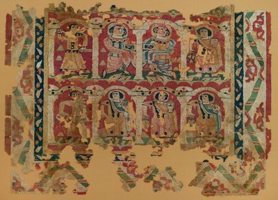 Fragmentos têxteis em trama de tapeçaria, do 6º ao 8º século (têxtil) de Coptic Coptic